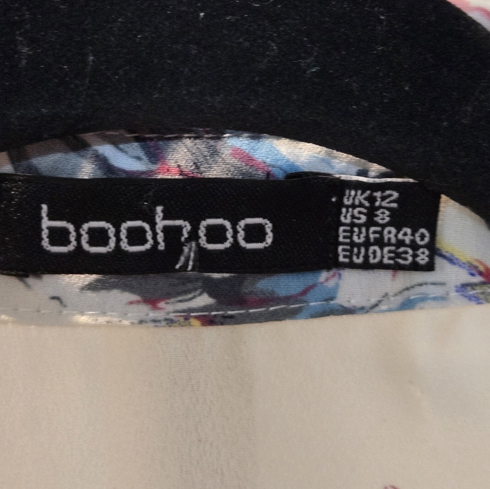 Boohoo Floral Midi Belted Dress - Multicolor Size US8 - Picture 2 of 4